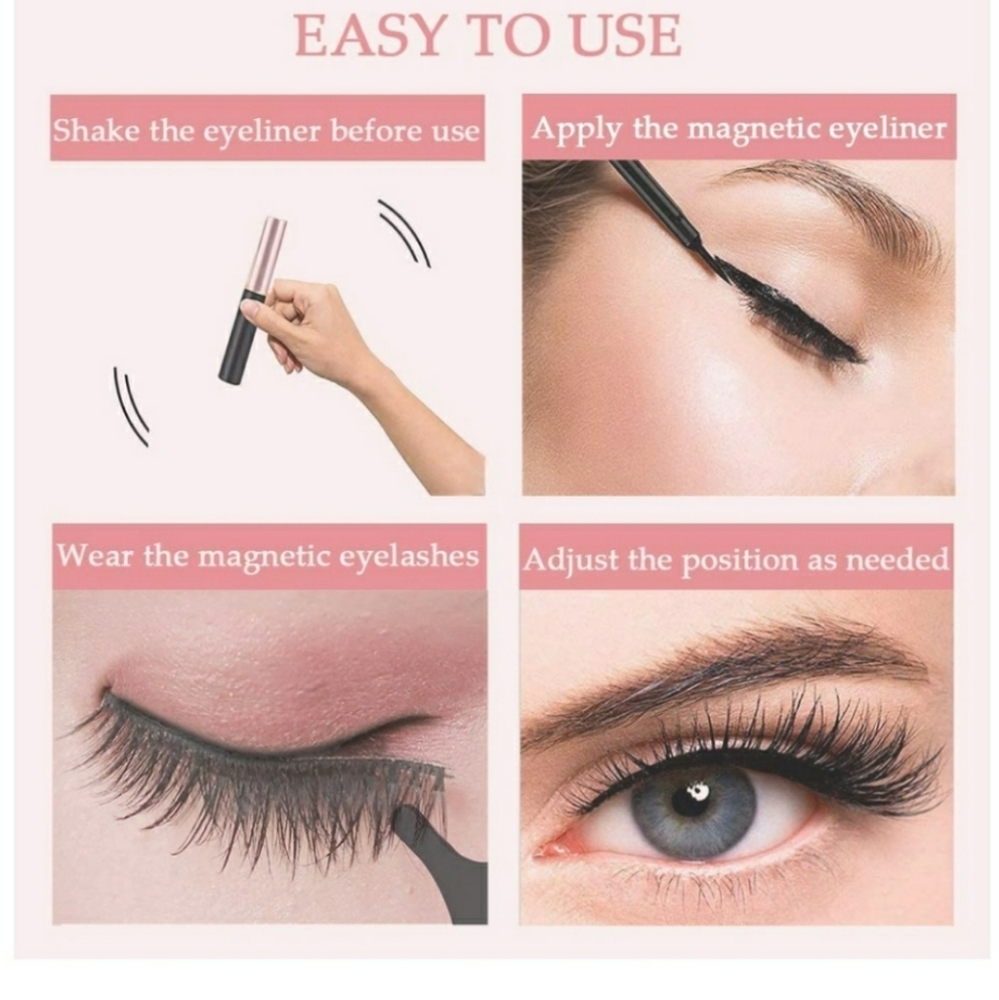 Magnetic Eyelashes (5) & Magnetic Eyeliner Set - Picture 3 of 5